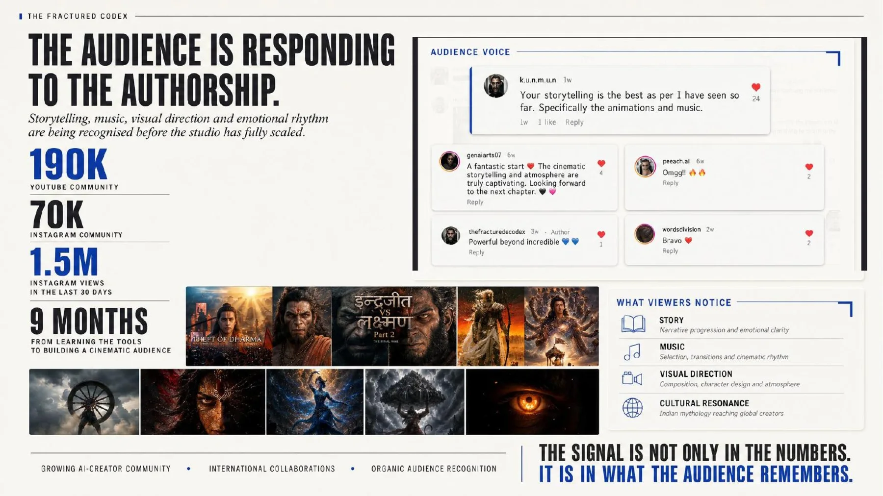 Audience response, community metrics and viewer feedback
